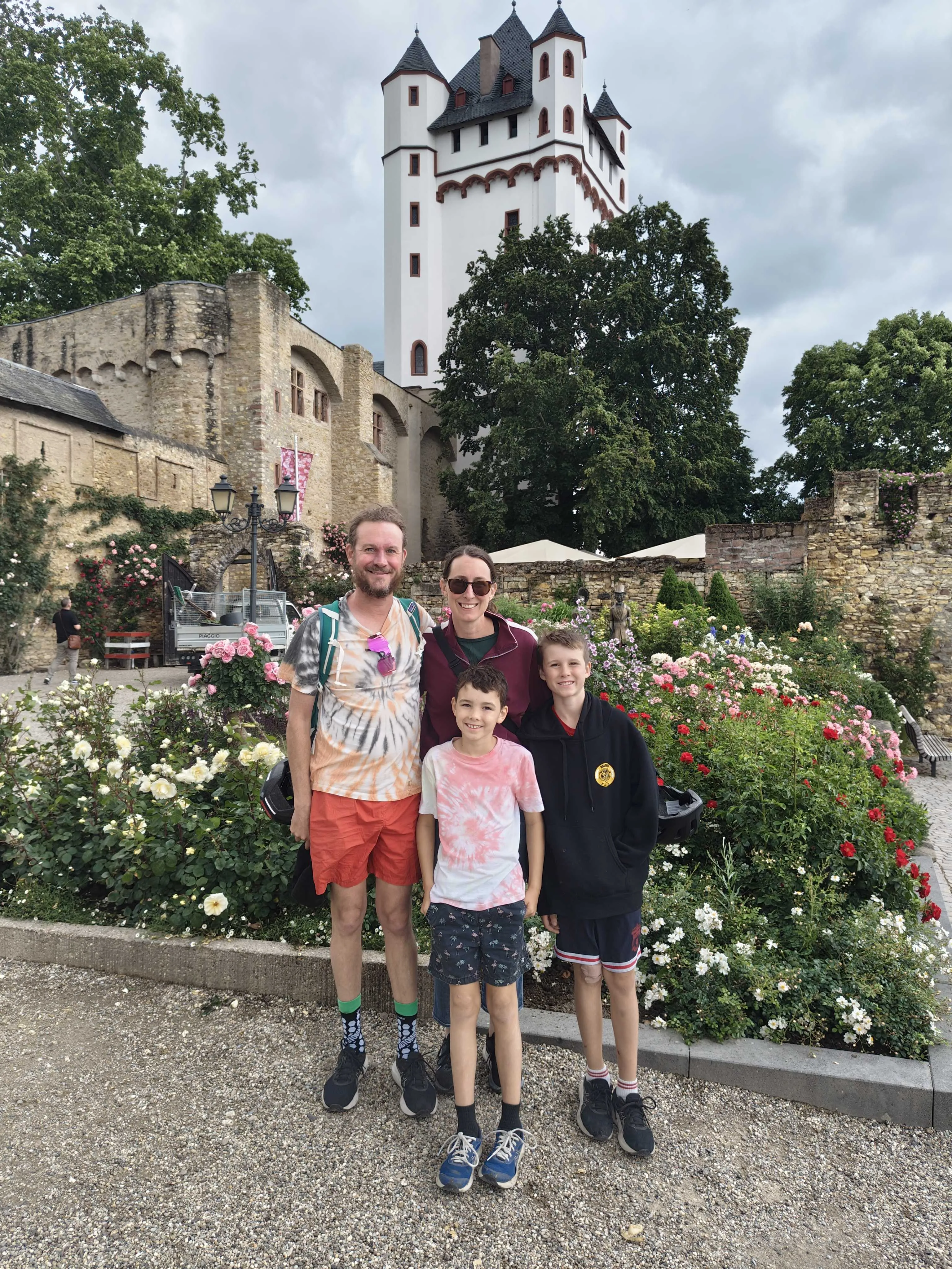 The family in the rose garden at Eltville