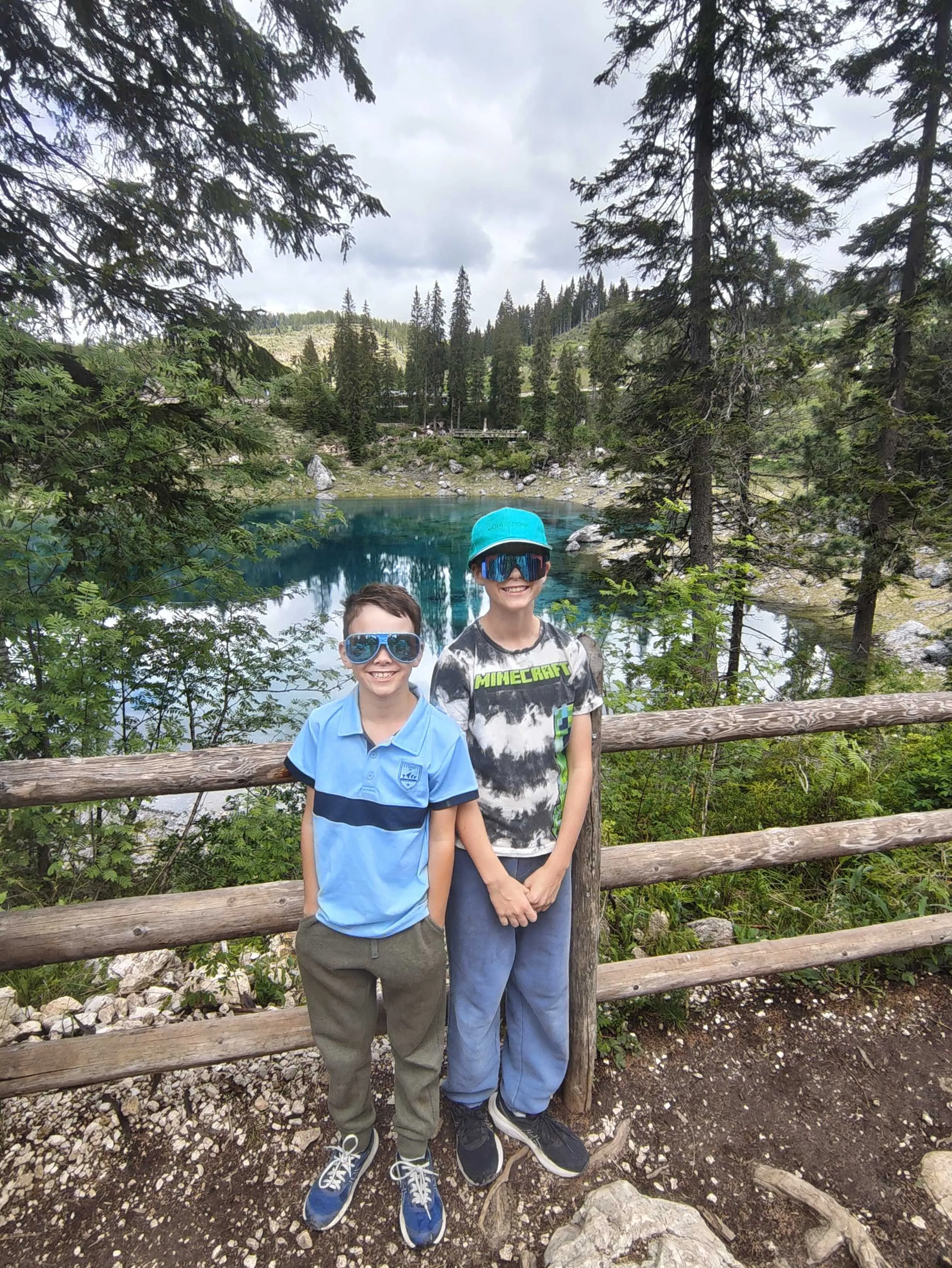 Jake and Miles at Lago di Carezza