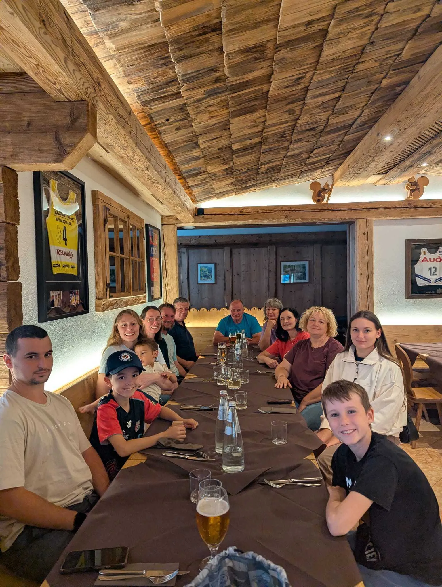The Montagner family at lunch
