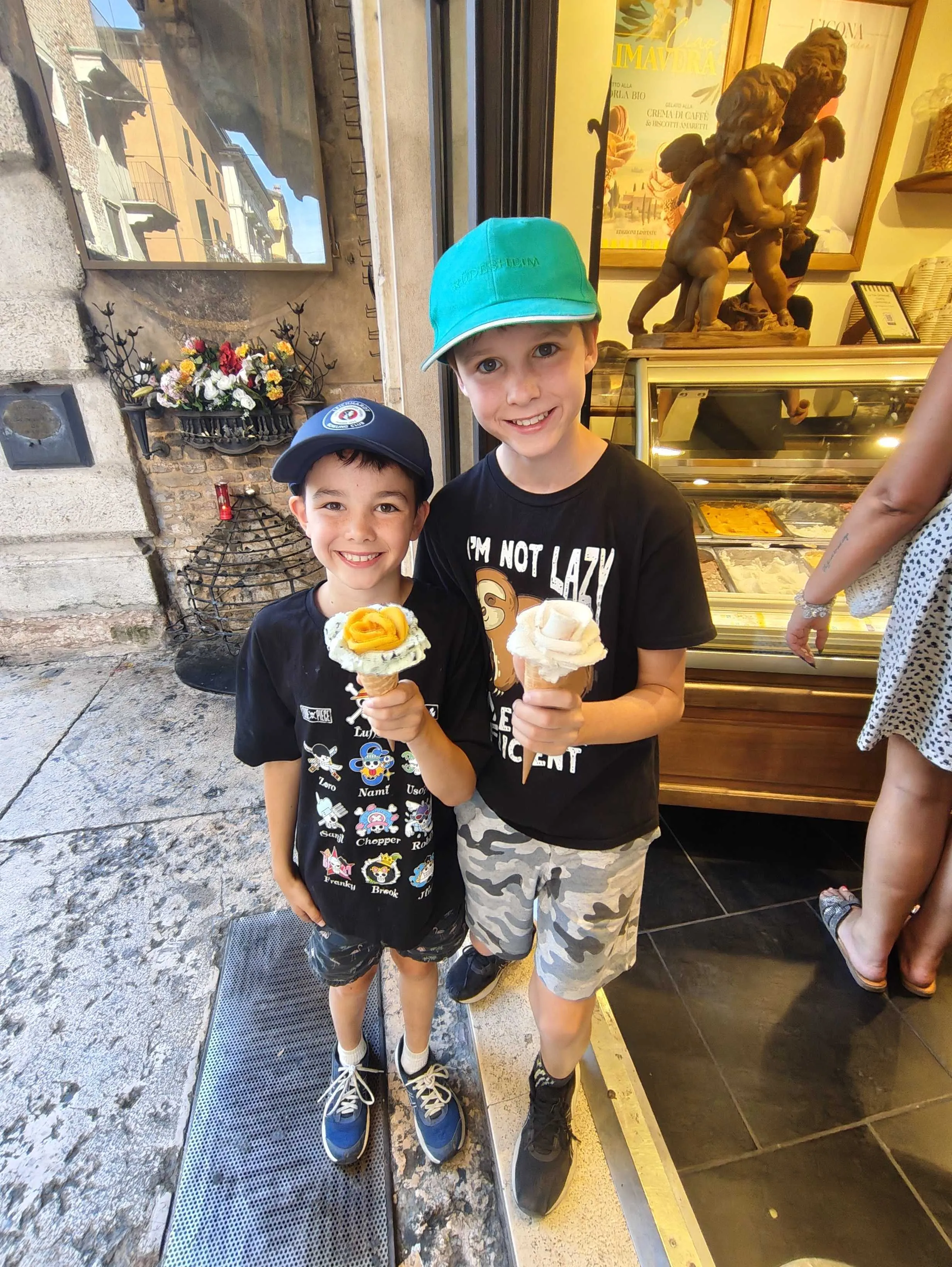 Miles and Jake with gelato
