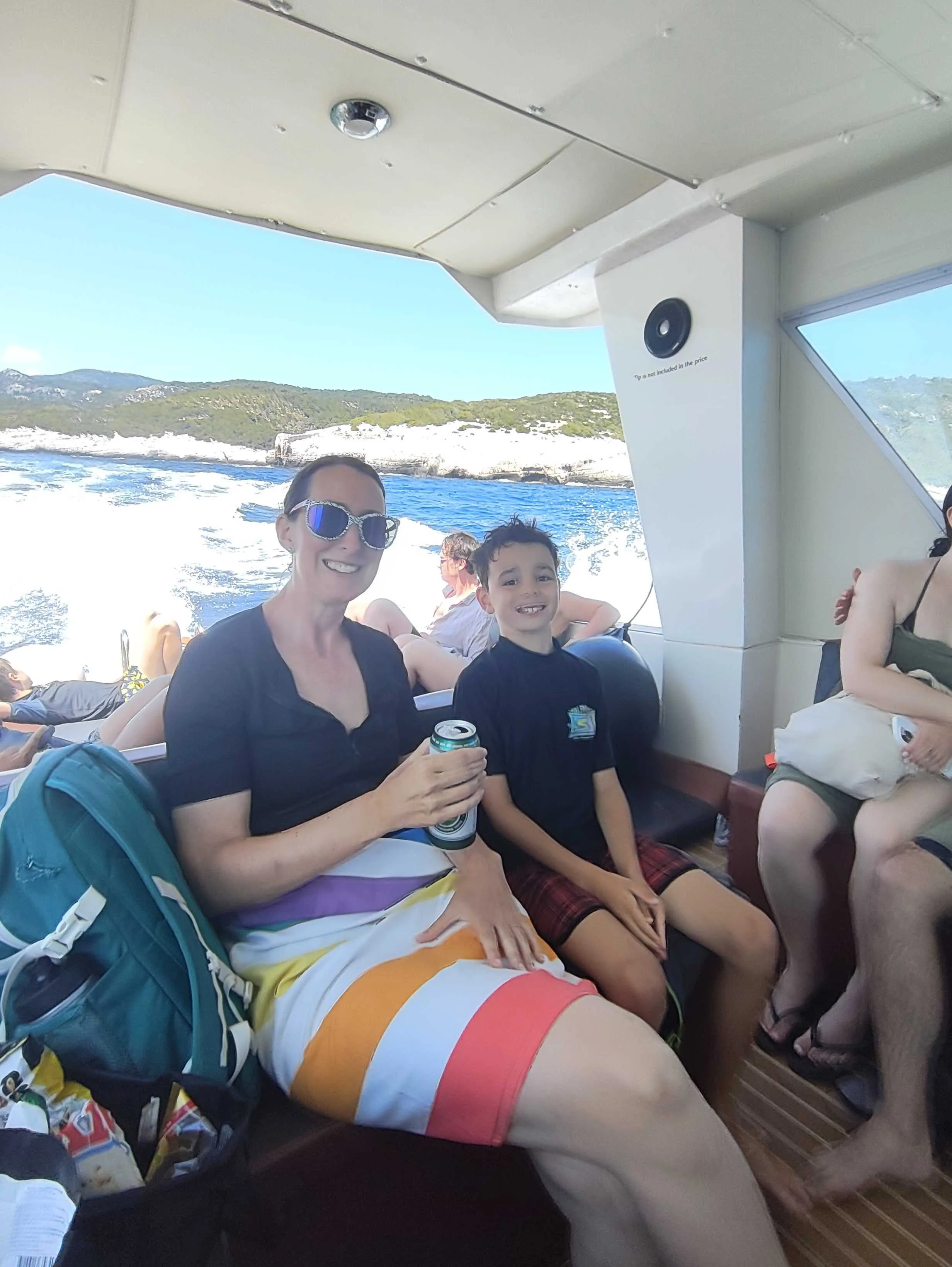 Sonia and Miles relaxing on the boat
